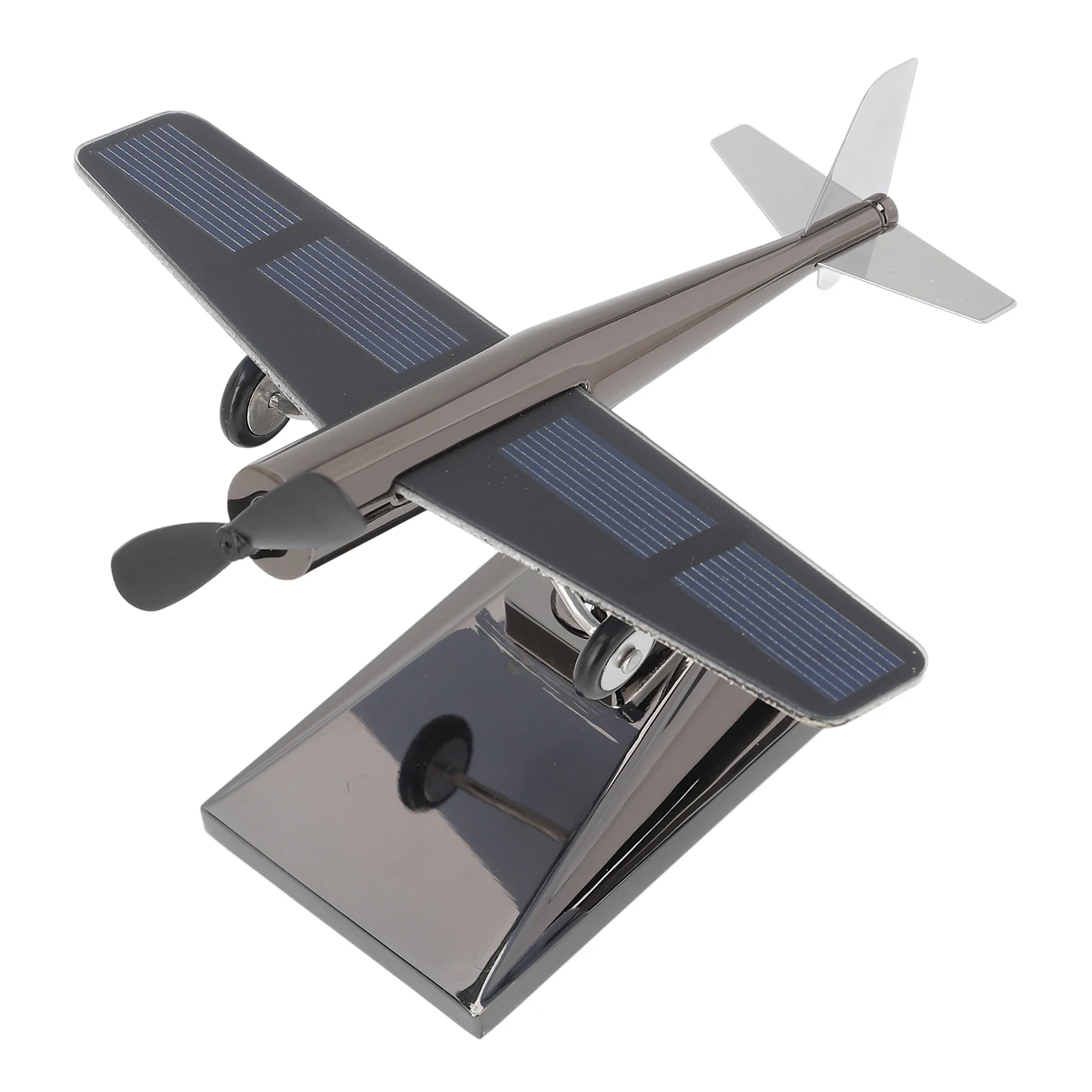 Solar Airplane Rotating Propellers Zinc Alloy Easy Assembly Solar Powered Aircraft For Creative Air Force Collectio Gifts