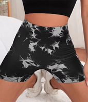 Women's Yoga Shorts Tie Dye Peach Butt Nylon Quick Dry Fitness Pants High Stretch Hip Lift Sweatpants Tight Leggings