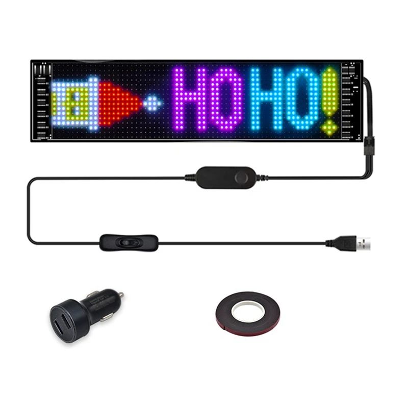 

LED Pixel Panel,USB 5V Flexible LED Module RGB Scrolling Text Animation Display,Bluetooth APP,16X64 Leds 9.2X37.2 Cm Easy To Use