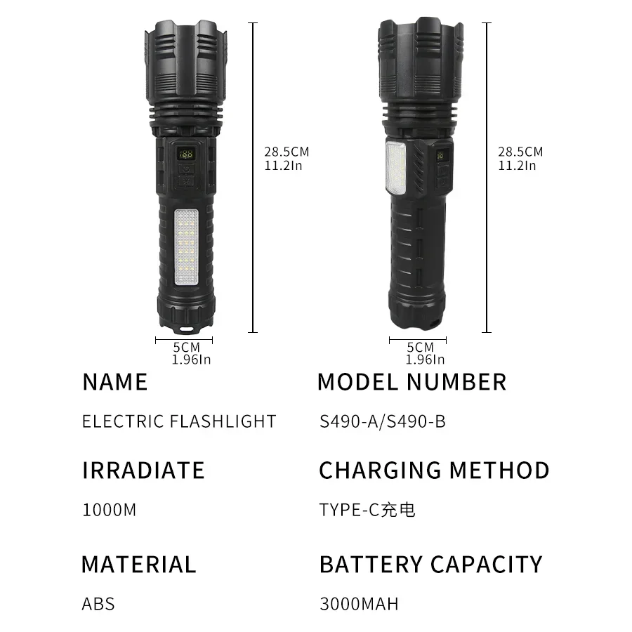 2025 linterna LED ultrapotente antorcha de luz fuerte recargable 3000mah luz de Flash 1000M tiro largo Lantren táctico al aire libre
