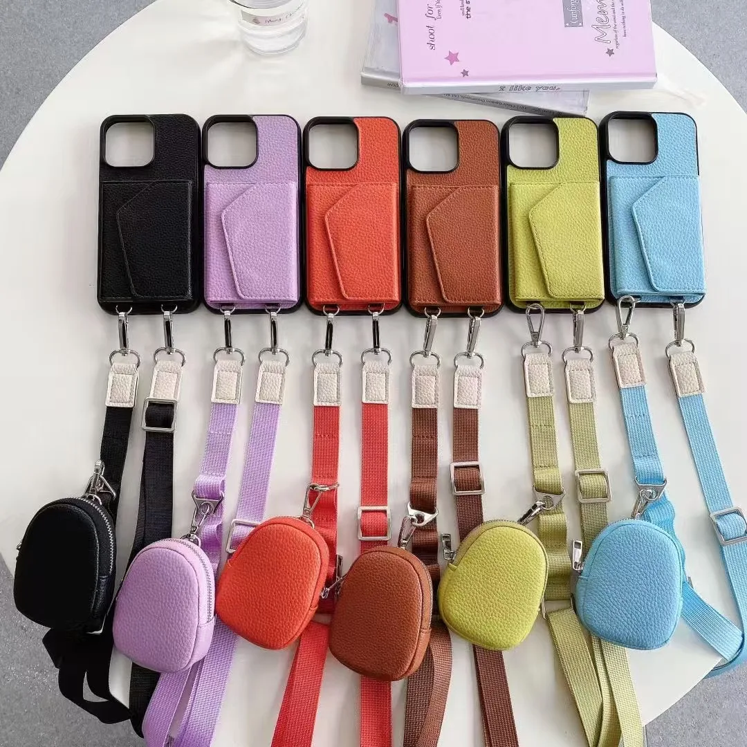 New  Phone Case for iPhone 16pro Beauty Mirror 15plus Card Insertion 14 Headphone Bag 13 12 Slanted Back 12 XR Protective Cover