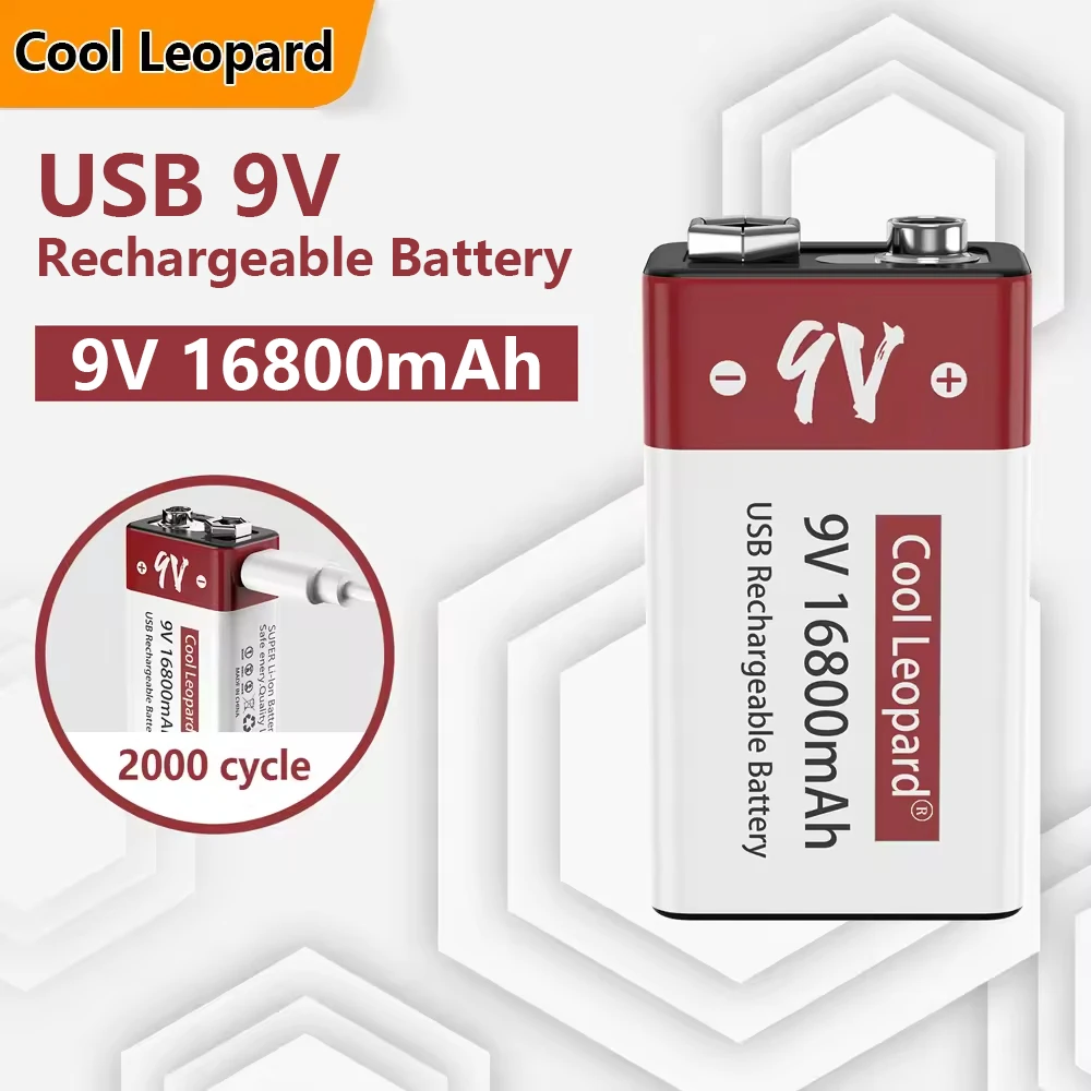

1-16pcs 9V 16800mAh Rechargeable battery USB 9V Battery for Multimeter Microphone Toy Remote Control KTV use Battery
