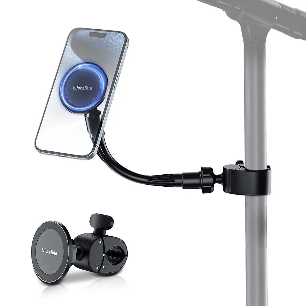 

Free Shipping 2 In 1 Mic Stand Phone Holder,8\ Magnetic Phone Holder for Microphone Stand with Removable Gooseneck & Locking Ang