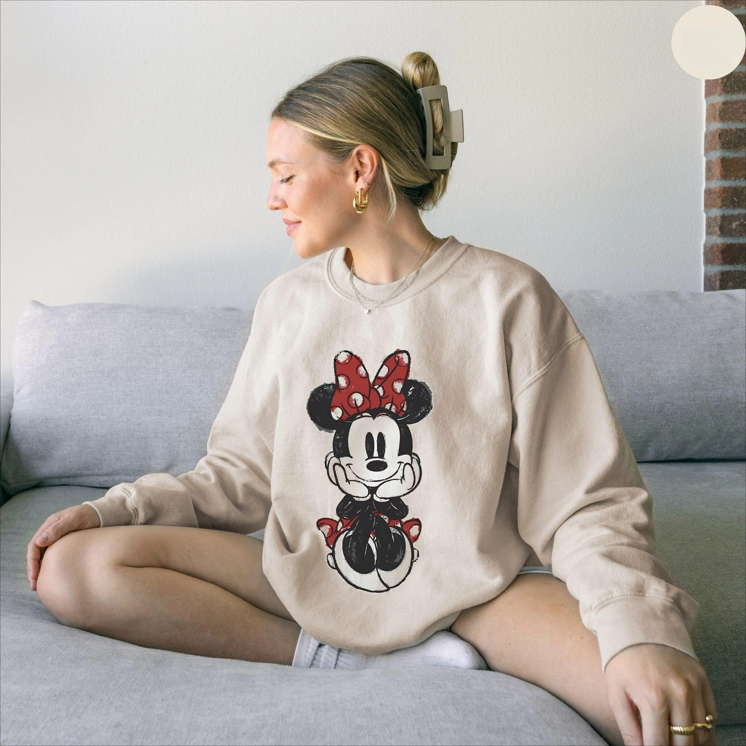 

Новинка 2026: Модные спортивные худи Disney Mickey Friends с принтом для девочек, весенние свободные хлопковые худи для пар