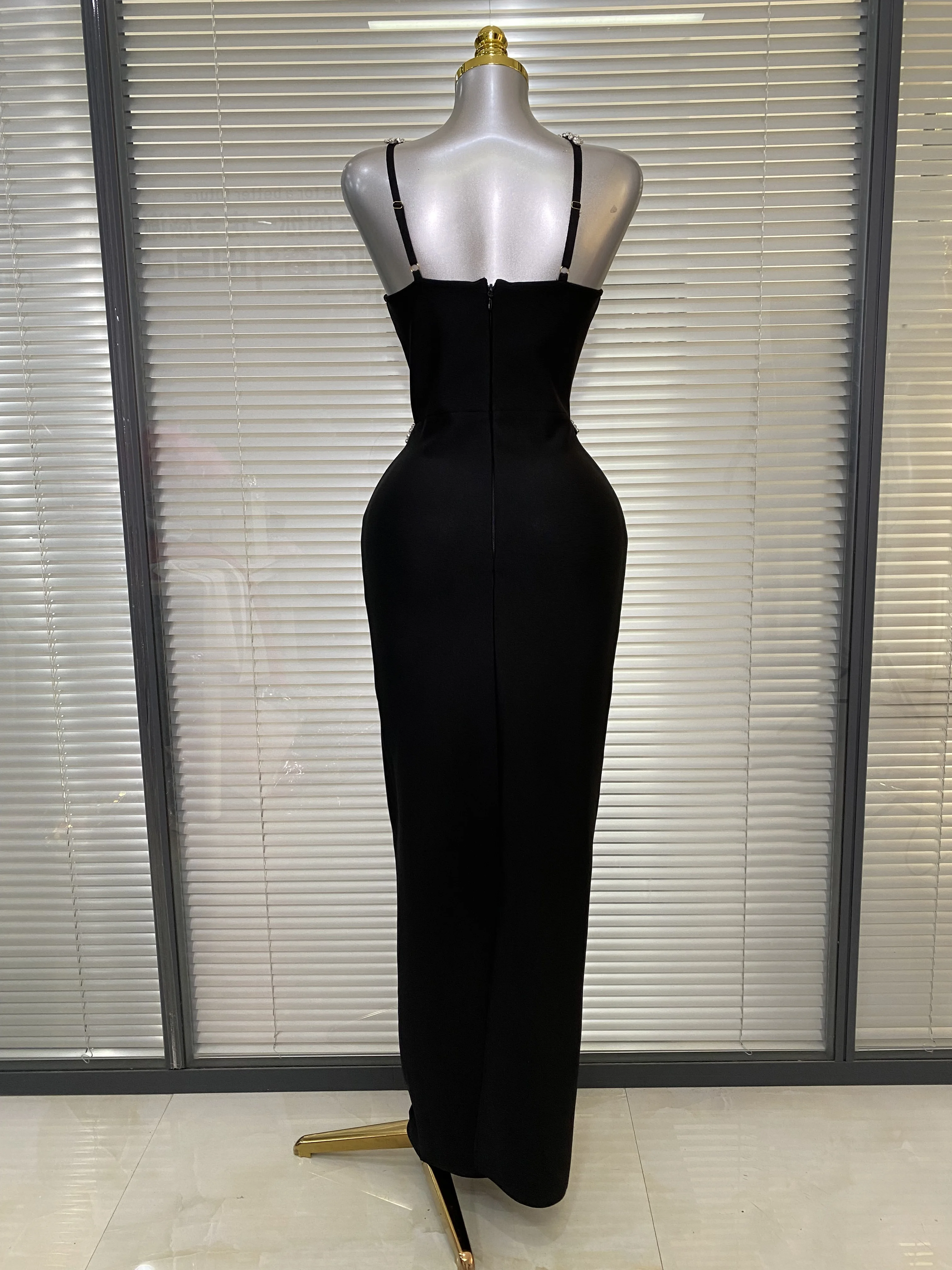 Luxus Sparkly Strass Frauen Sexy Ärmellose Elegante Bandage Promi Lange Maxi Geburtstag Kleid Cocktail Outfit Prom Kleider