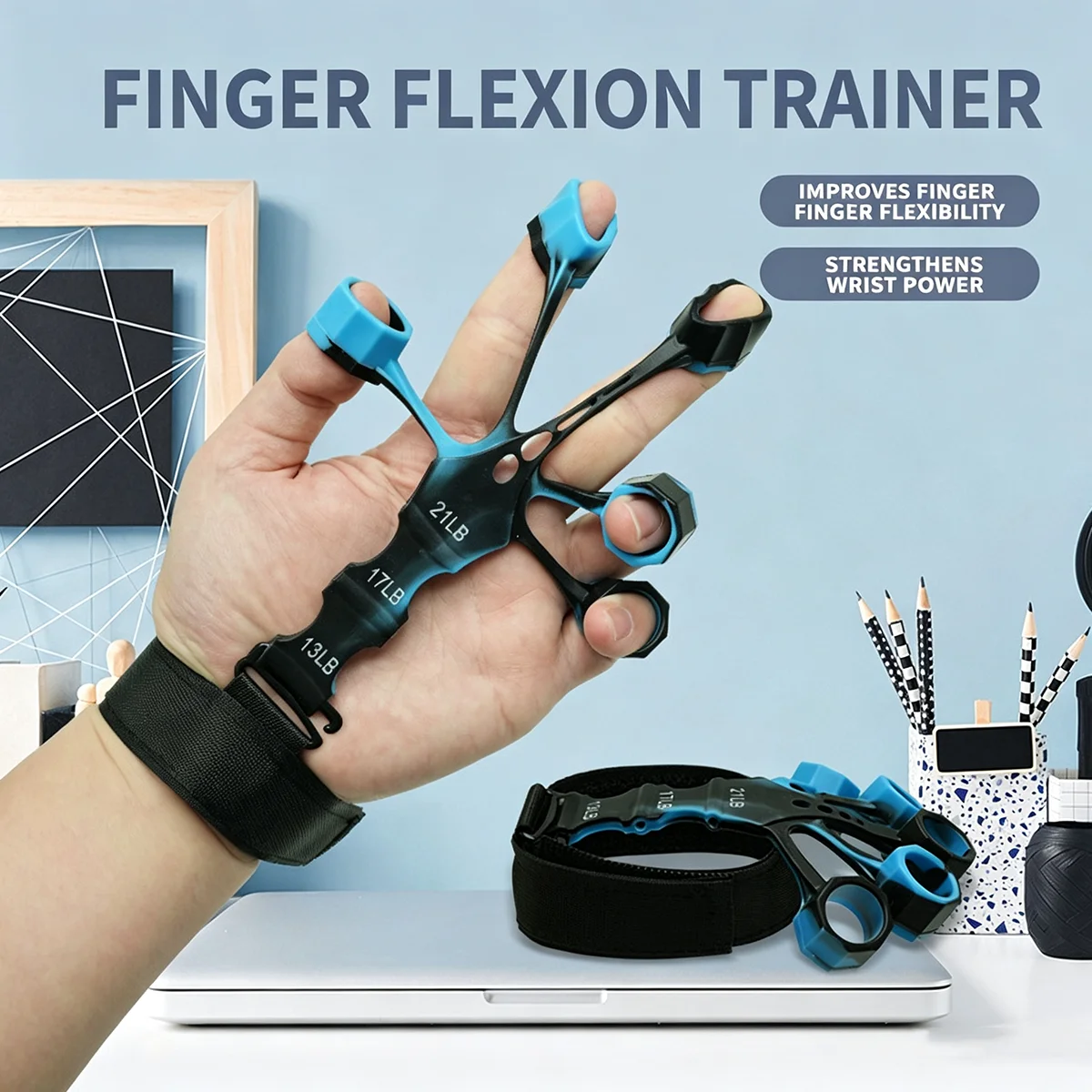 Finger Trainer Five Finger Rehabilitation Device Wrist Therapy Tool Silicone Grip Strength Enhancer Hand Grip Extender
