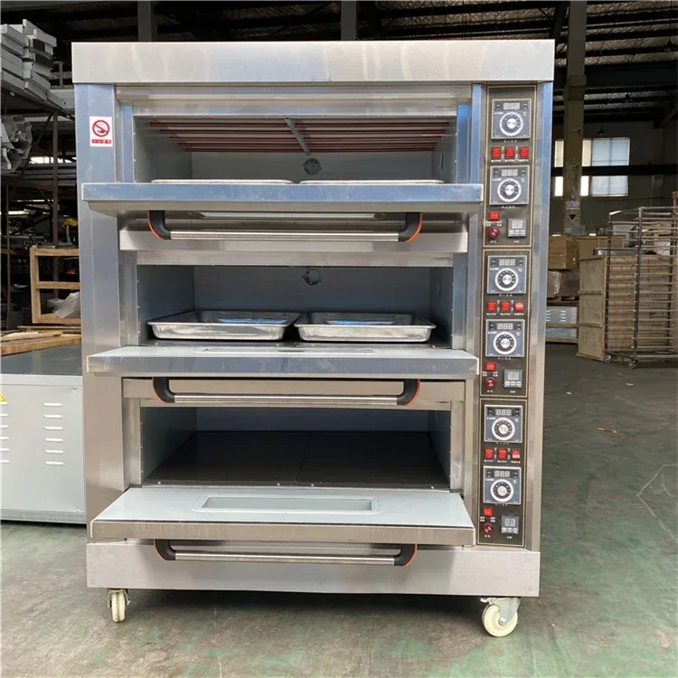 380V Automatic Baking Equipment Electric Baking Layer Oven, Commercial Stainless Steel 201 Pizza Hot Air Convection Oven