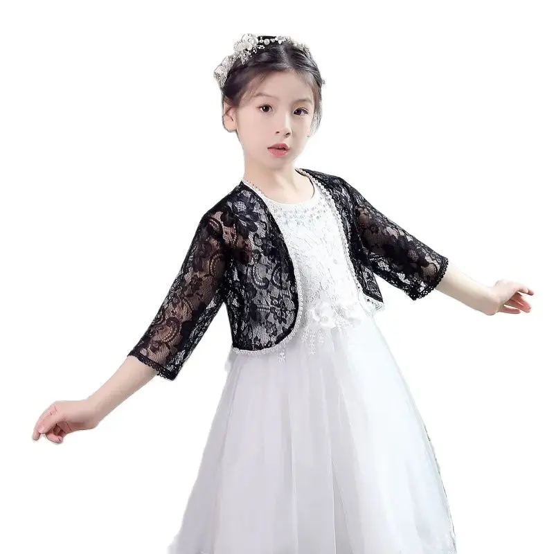 Meia Mangas Bolero Encolher De Encolher De Encolher, Festa de Formatura, Capa De Noiva De Renda Preta, Casacos De Casamento, Xaile Infantil, Roupas Femininas, Casacos