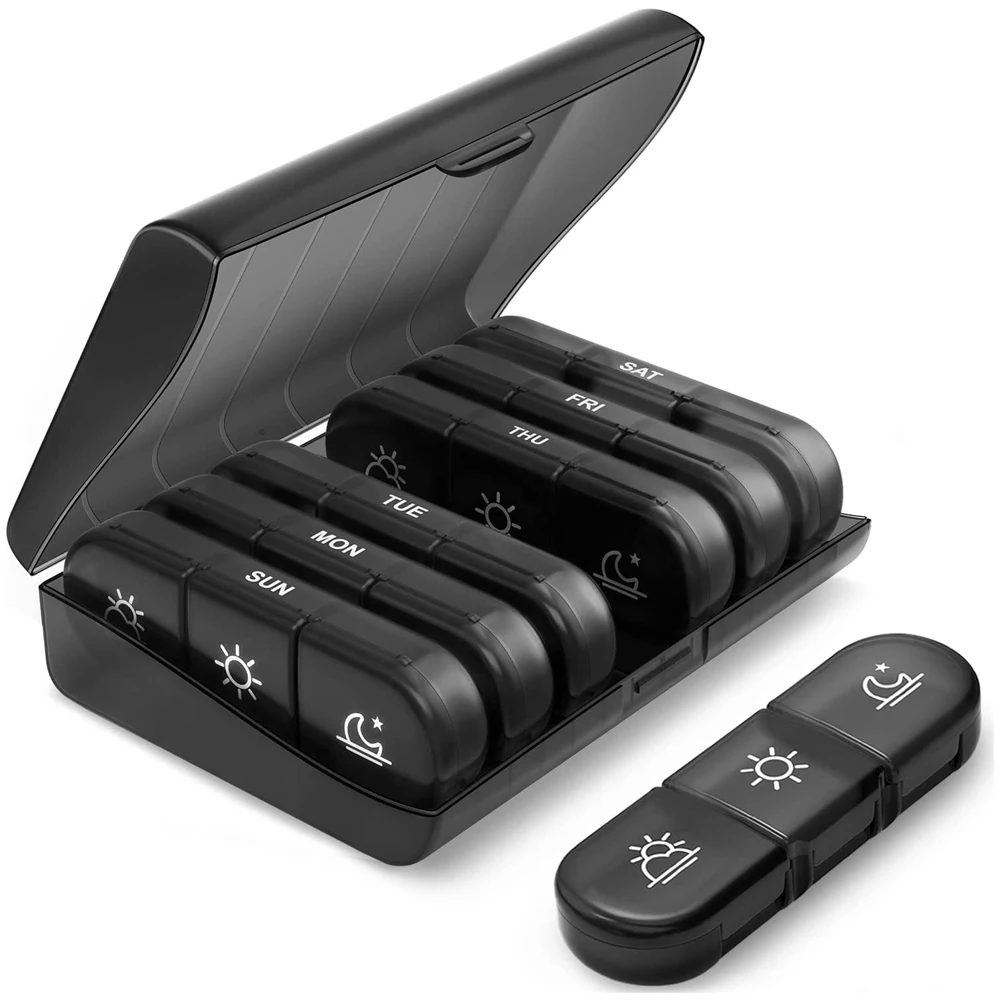 1pcspill box7 dias semanalmente 21 grades 3 vezes um dia caso pílula organizador portátil grande recipiente de armazenamento tablet vitamina óleos de peixe