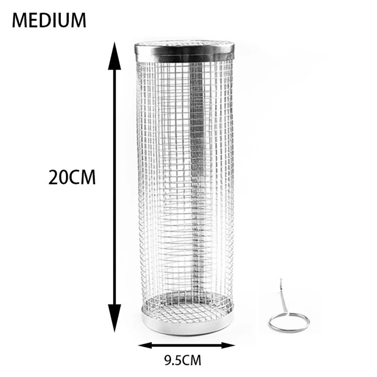 BBQ Basket Stainless Steel Rolling Grilling Basket Wire Mesh Cylinder Grill Basket Portable Round Outdoor Camping Barbecue Rack image 5