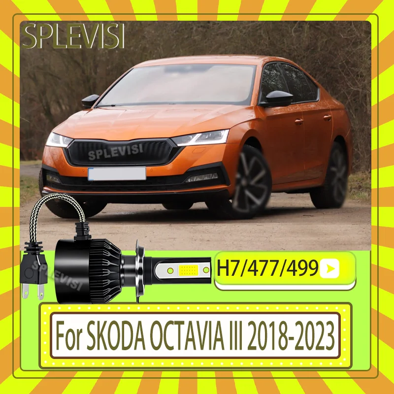

477/499 IP67 Waterproof 12v 6000LM/Bulb Car LED Bulb high low Beam Headlamp For SKODA OCTAVIA III 2018 2019 2020 2021 2022 2023
