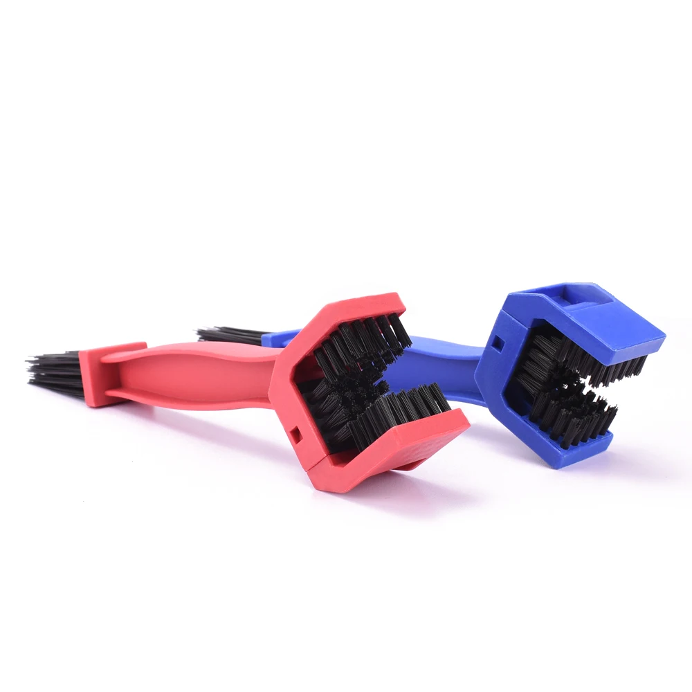 Nettoyeur de chaîne de vélo, 2 pièces, brosse de nettoyage de chaîne de bicyclette (bleu + rouge) pour moto vélo de montagne