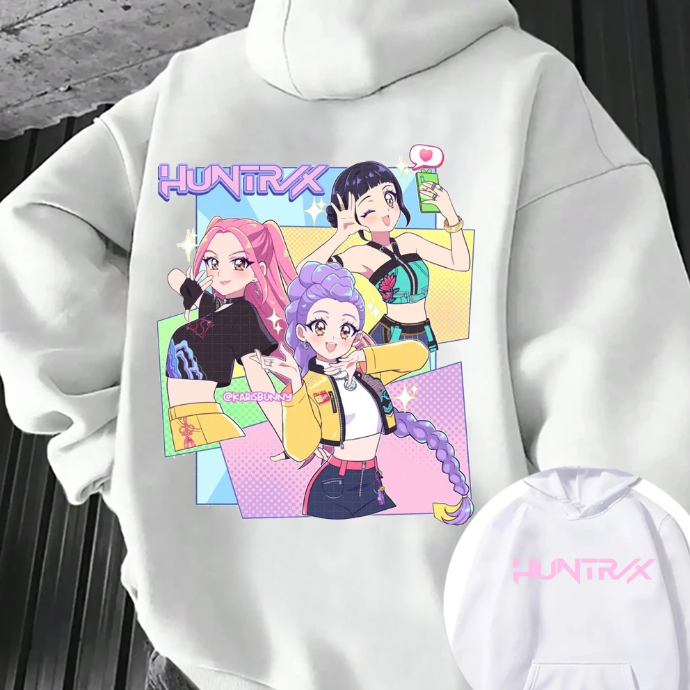 

New Anime KPop Demon Hunters Front and Back Print Men Woman Hoodies Funny Fashion Harajuku Oversize Unisex Top Loose Hip-hop