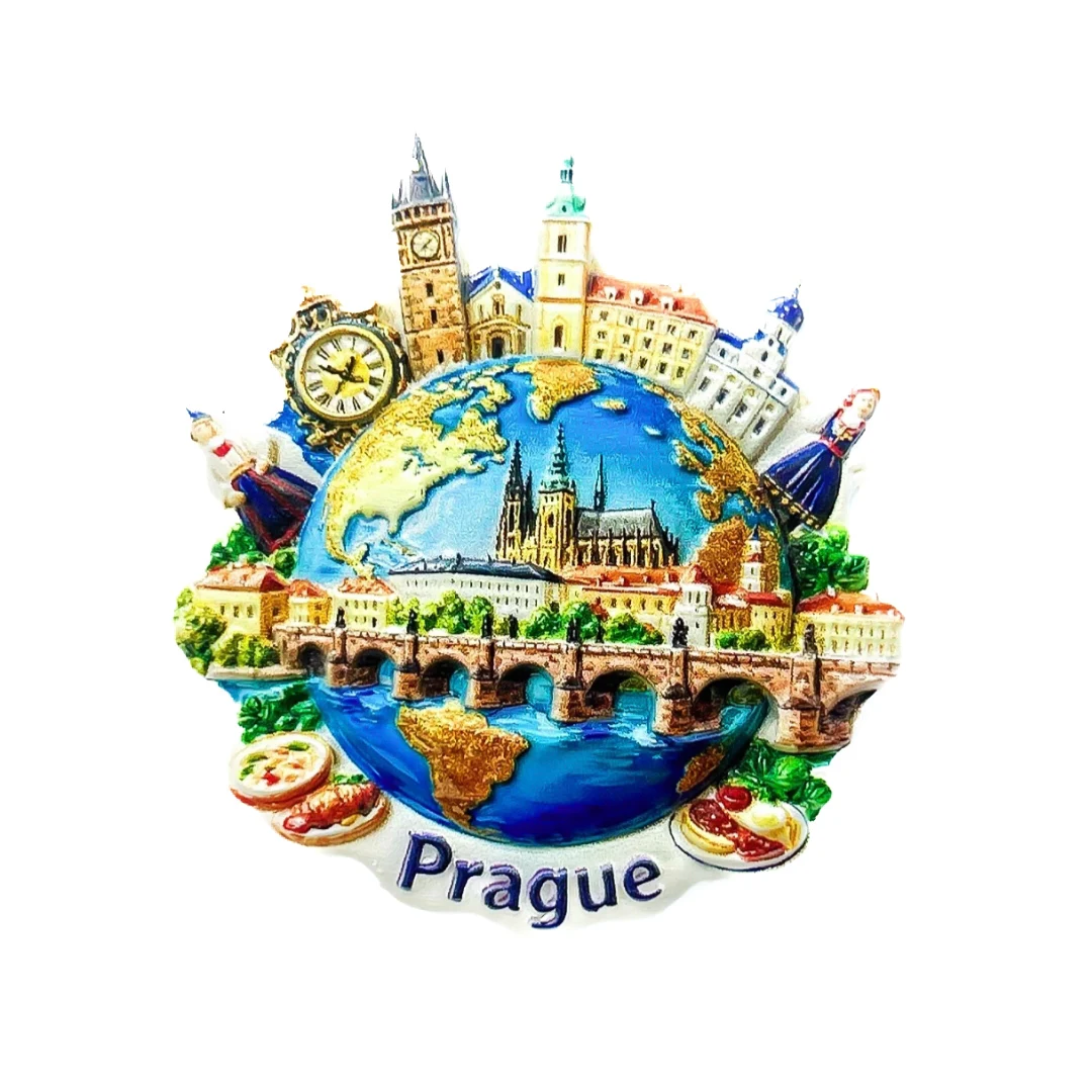 Europe Czech Republic Prague Praha Fridge Magnets Tourism Souvenir Refrigerator Magnets Sticker Collection Handicraft Decoration