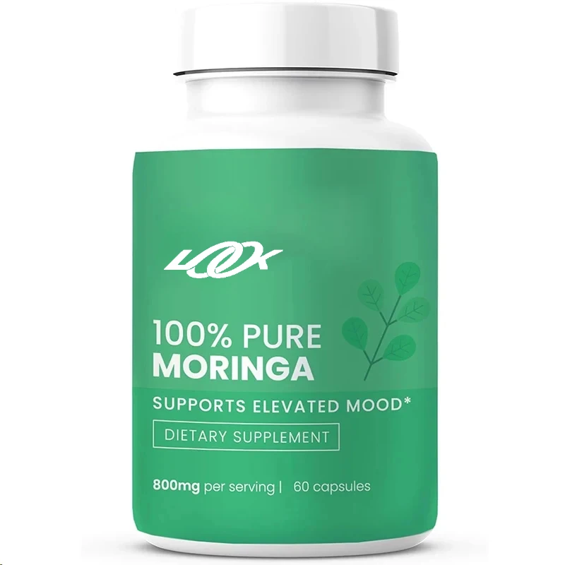 

100% чистый Moringa 800 миллиграмм - 60 капсул - содержащий витамины, минералы и питательные питательные вещества