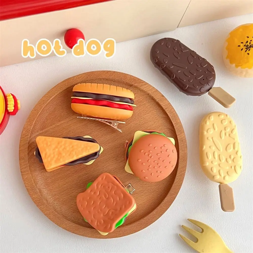 Sandwiches Simulation Food Hairpin Hamburger Ice Cream Cute Hair Clip Child Duckbill Clip Photo Props Fake Food Hairpin Daily