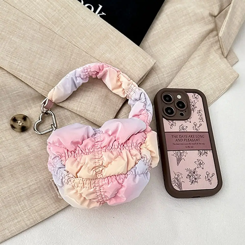 Portable Wallet Nylon Coin Purse Sling Card Bag Change Storage Bag Solid Color Lipstick Earphone Bag Bag Pendant Shopping