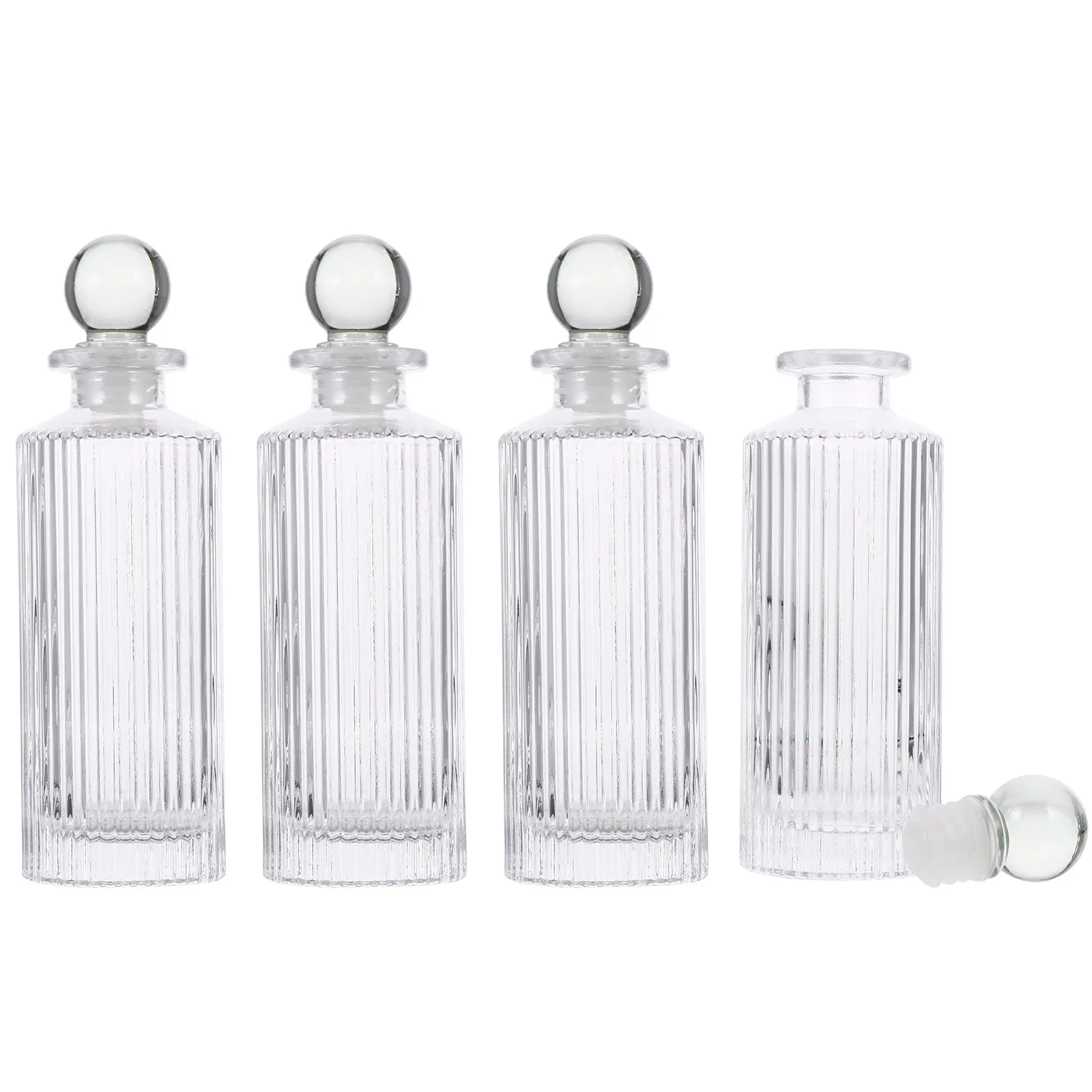 1Set 150Ml Glass Diffuser Bottles Clear Refillable Aromatherapy Container Essential Oils Reed Sticks Aroma Decoration
