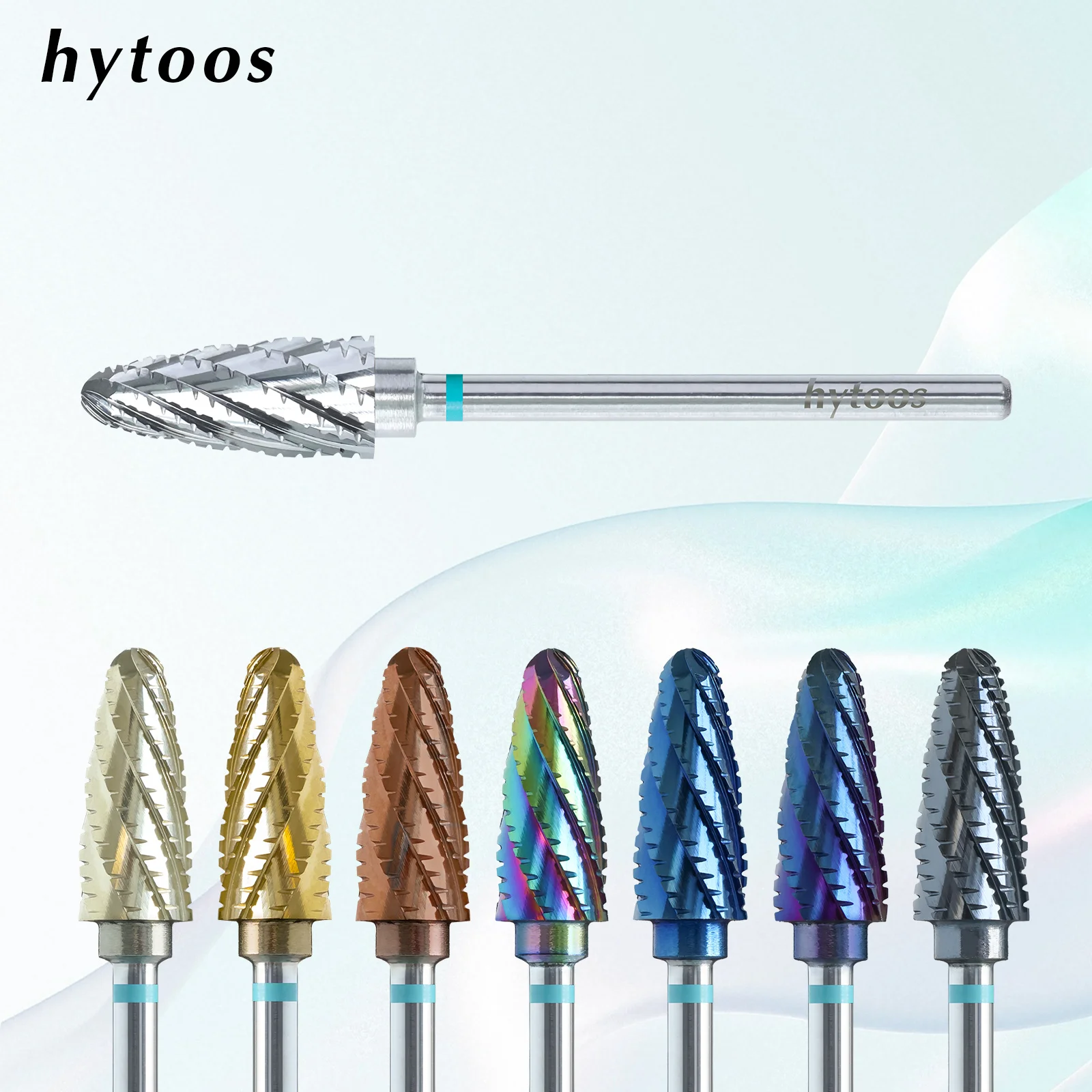 HYTOOS Tornado Punte da trapano per unghie acriliche Pro Punta per unghie in metallo duro Strumento per la rimozione del gel spesso Punte elettriche Accessori per manicure