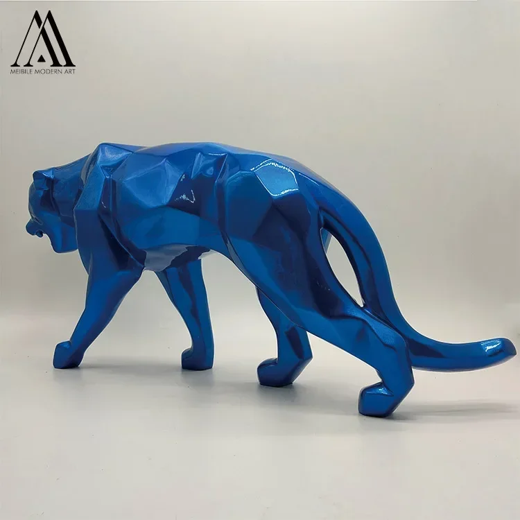 Modern Home Decoration Art Display Glass Fiber Leopard Pattern Customized Resin Leopard Pattern Sculpture 32 * 70 * 16 cm