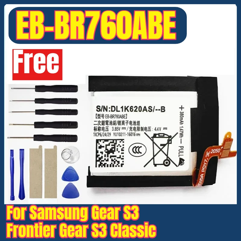 

Brand-New 380mAh EB-BR760ABE Battery for Samsung Gear S3 Frontier Gear S3 Classic SM-R760 SM-R770 SM-R765 Batteries + Tools