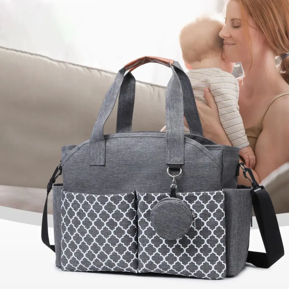 

Large Capacity Baby Diaper Bag Multi-compartment Wear-resistant Mommy Bag Adjustable Shoulder Strap Waterproof Mom Stroller Bag