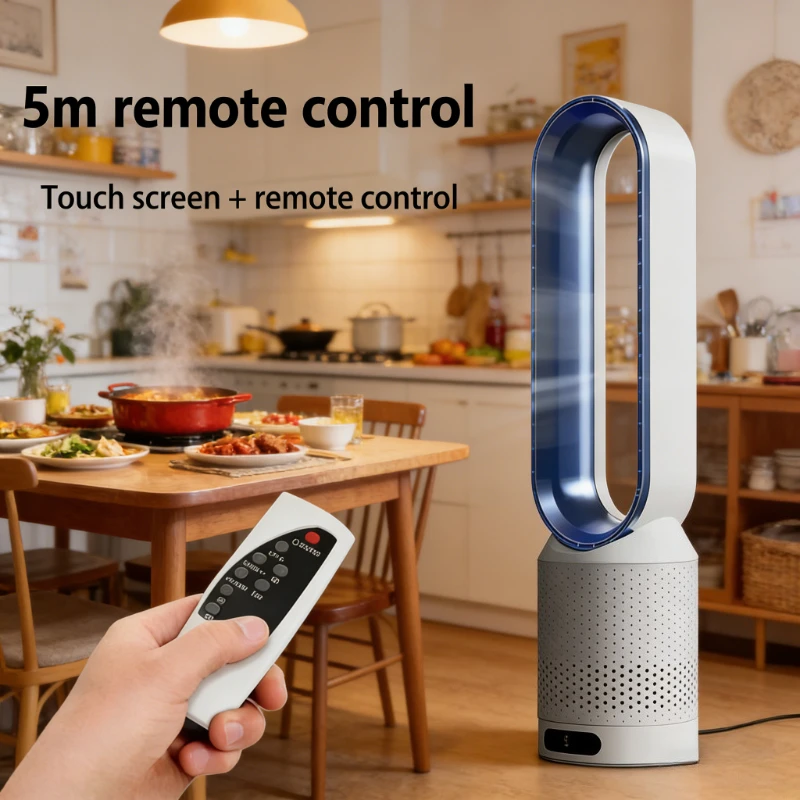 

Безлопастной вентилятор с 8 скоростями, интеллектуальным таймером, 90° ° Широкоугольный бесшумный циркулятор воздуха с пультом ДУ и функцией вращения для спальни