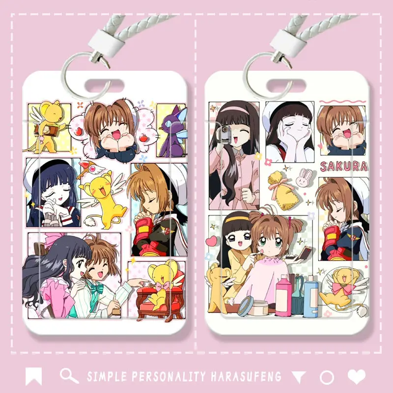 Cartoon Anime Card Captor Sakura Credit Key Holder Keychain Student Card Cover Bank ID Key Case Mini Card X390