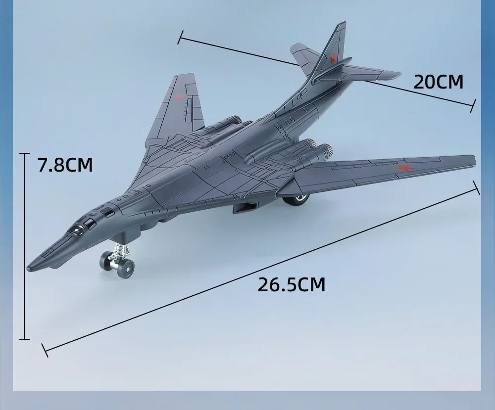 TU-160 Plane Model Toy Russia AirForce Tupolev TU-160 Diecast Alloy Aircraft collectible display Airplanes Sound and Light Model