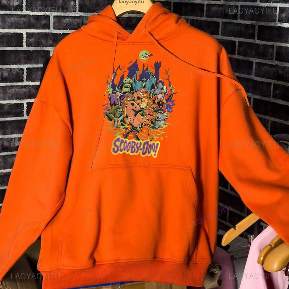 

Vintage ScoobyDoo Hallowee Hoodie Vintage Ghost Halloween Monster Print Sanderson Sisters Hoodies All Saints' Day Orange Hoody