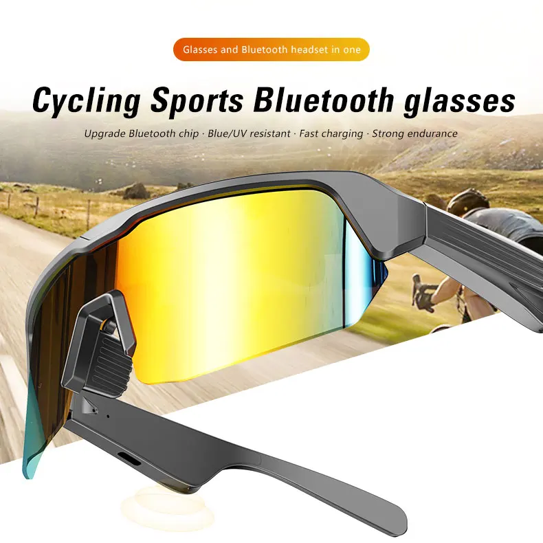 Cycling bluetooth smart glasses technology audio call remote headset sunglasses sports driving music earbuds headphones