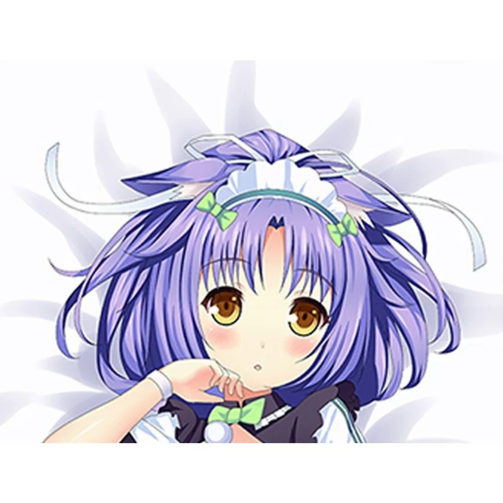 Dakimakura Long Pillow Cover Coconuts Dual Side Cat Girl Print Sofa Bedroom Bedding Daily Use