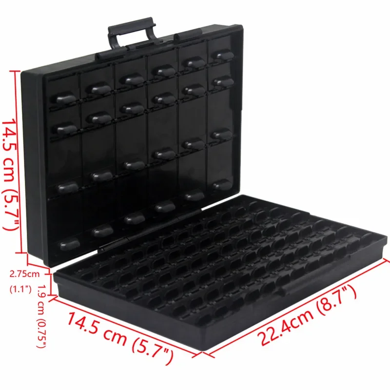 AideTek Box Organized anti-static ESD safe enclosure SMD SMT IC diode parts organizer transistor plastic toolbox black BOXALL96A