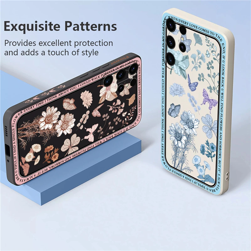 Funda de silicona con flores para Samsung Galaxy S23 S22 S21 Plus S10 Lite S8 S9 S10 Plus Note 20, funda suave Ultra a prueba de golpes