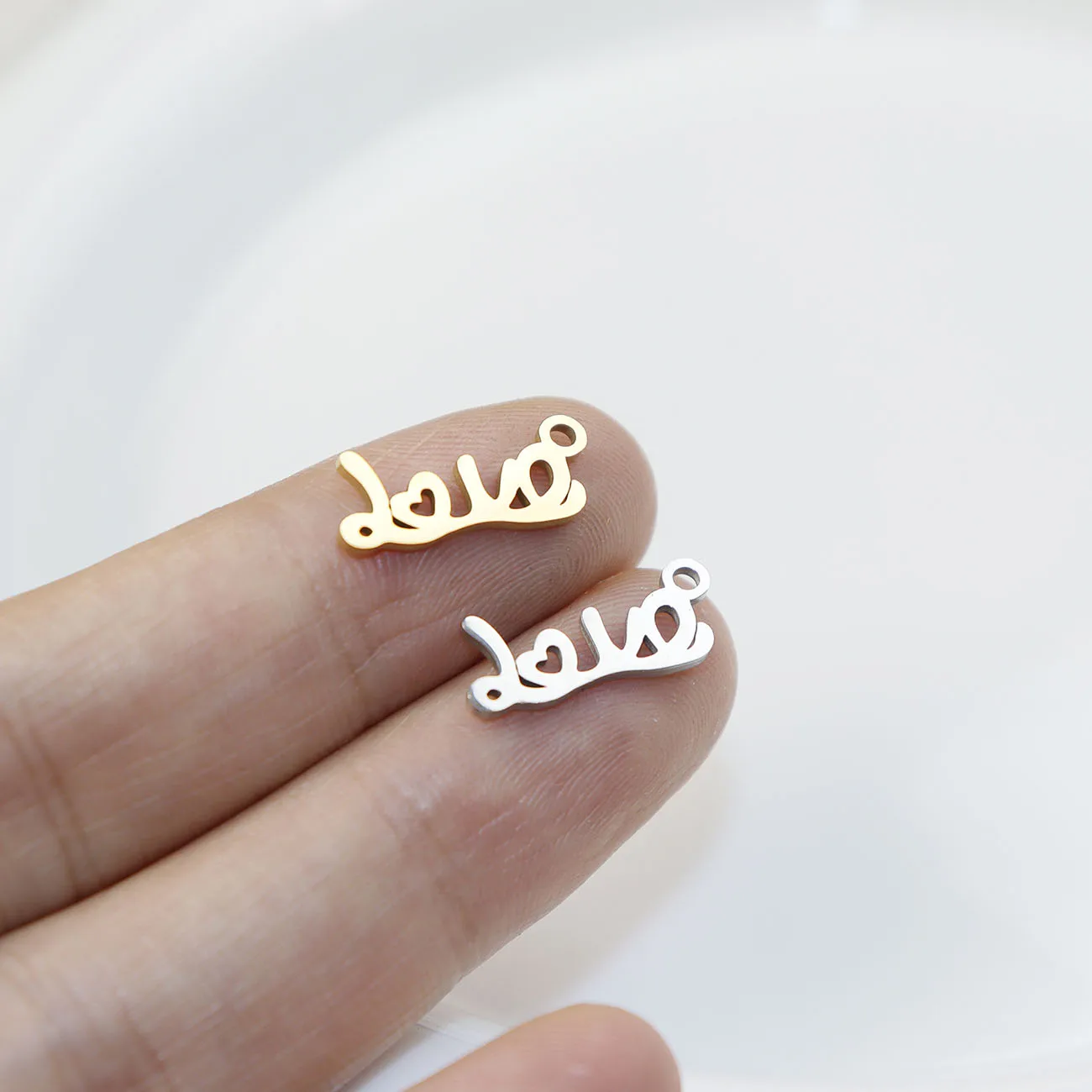 10pcs Stainless Steel Mirro Polished Love Girl Charms PVD Vacuum Plate DIY Handmaking Jewelry Accessory