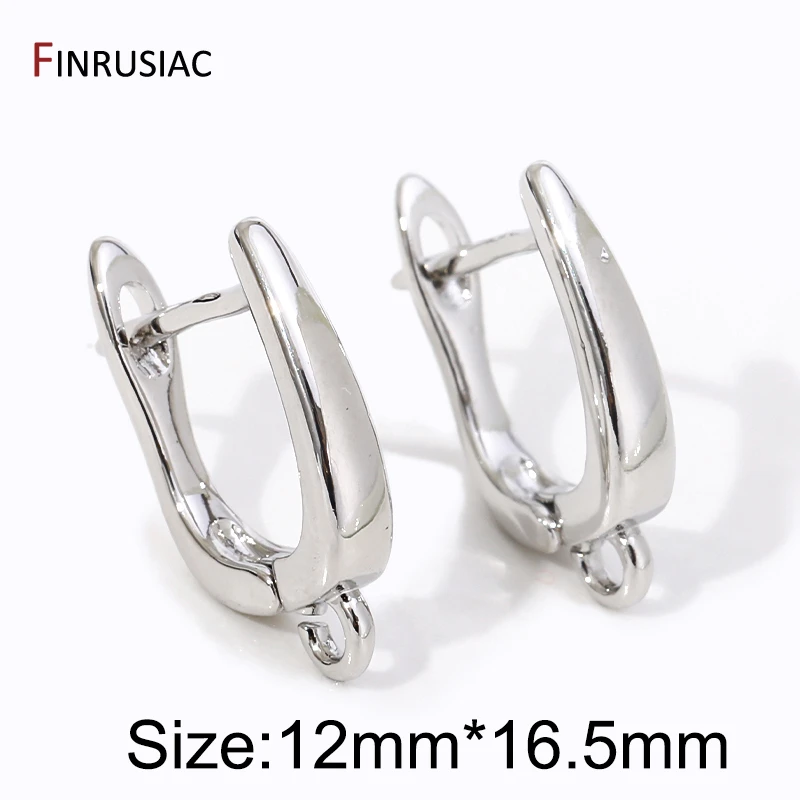 18K Vergoldete Messing-Ohrhaken, Glatte Ohrclips, Ohrverschlüsse, DIY-Zubehör für Damen-Ohrringe – Detail 24