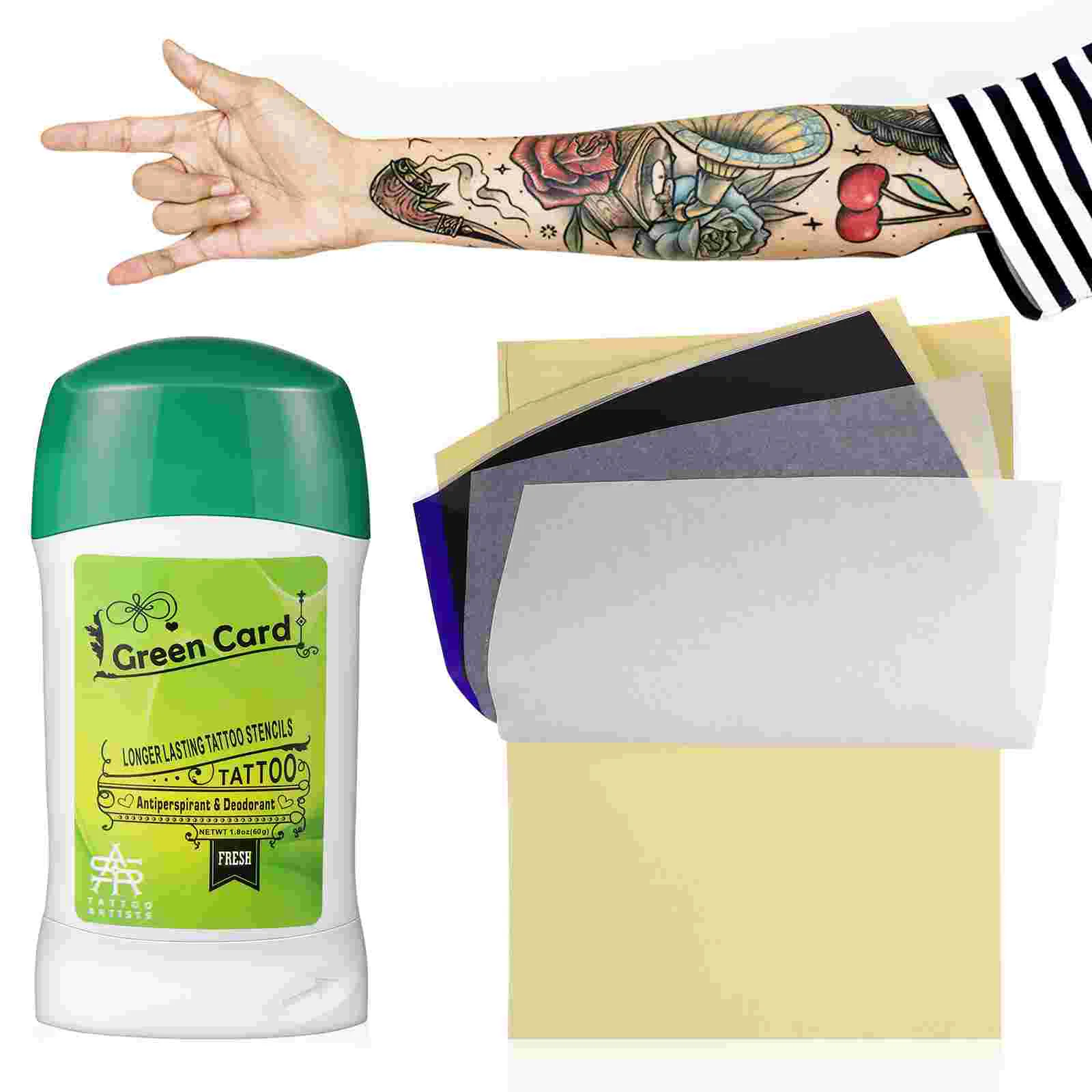 Kit de Gel de transferencia de tatuajes para principiantes, palo de papeles, suministros de tatuaje, máquina de plantilla de jabón y crema