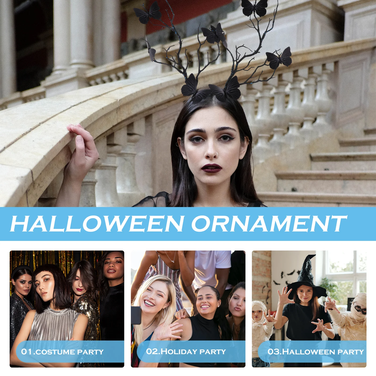 1 pçs chifre de veado halloween bandana acessório de cabelo festa cocar cosplay traje festival argola de cabelo fornecimento de festa de halloween