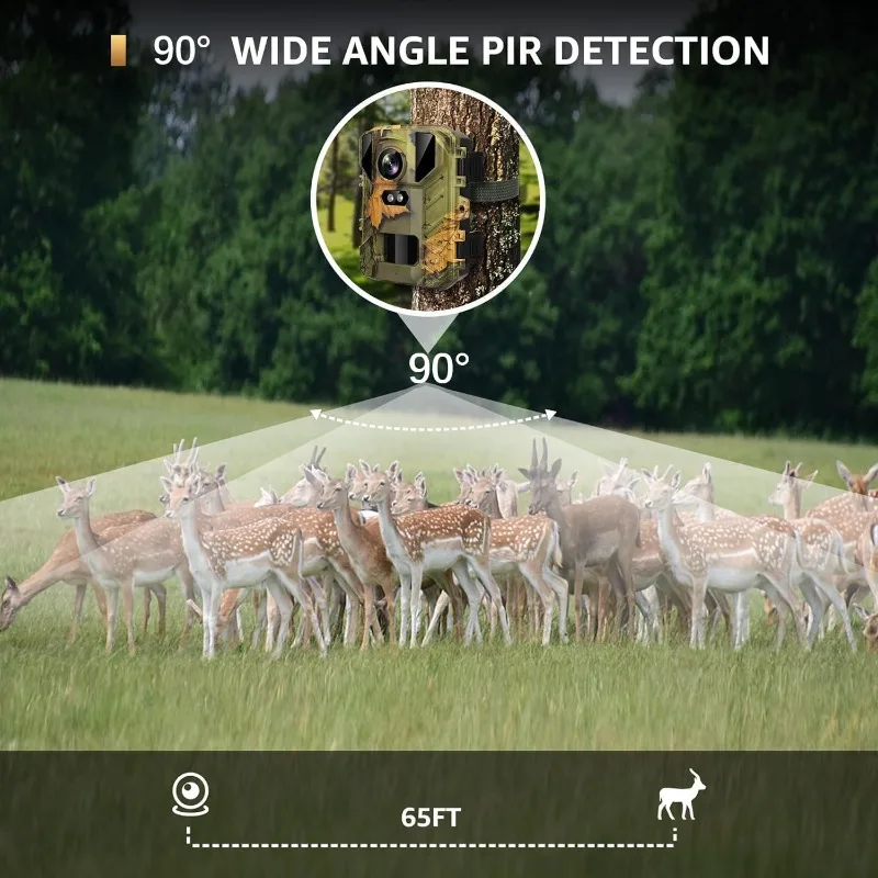 50MP 4K Mini Trail Camera with Night Vision  Outdoor Hunting Wildlife Unfiltered Waterproof Nature Unseen Captured Home Safety