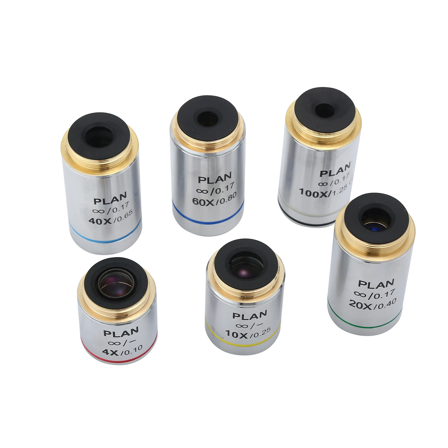 Plan Infinity 195 achromatic microscope objective with 4X 20X for 40x 60X 100X magnification for accurate observations
