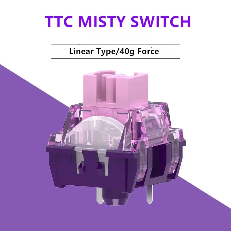 TTC Twilight Purple Switch Silent Linear 40g Light Guide Factory Lubed  Game Switches for Mechanical Keyboard Custom