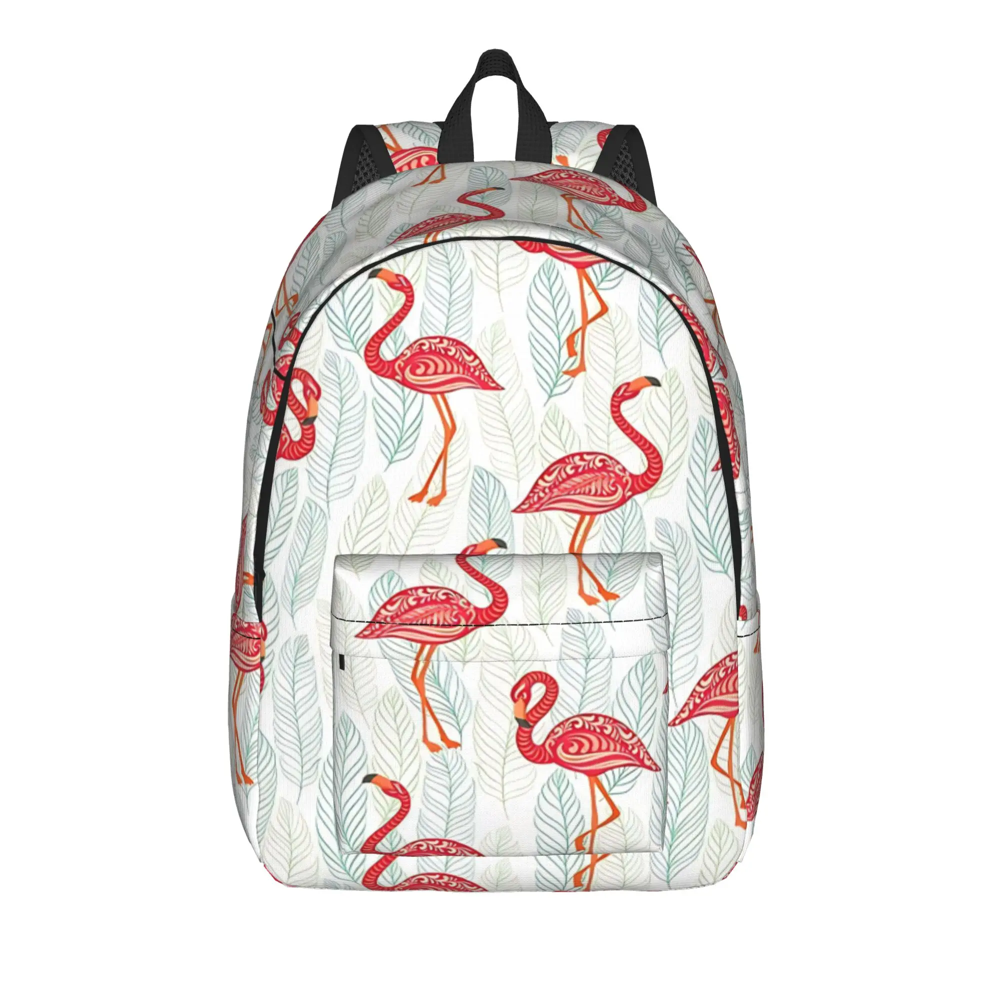 Back to school season Kawaii pink jungle water bird  Daypack Flamingo Male Lady College Bag Backpack