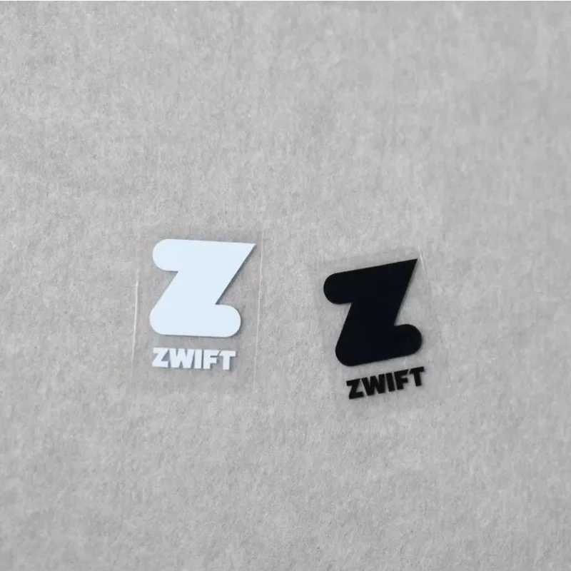 2Pcs Zwift Cycling Logo Vinyl Stickers, Waterproof Black/White Decals for Bicycle, Mountain Bike, Road Bike & Helmet