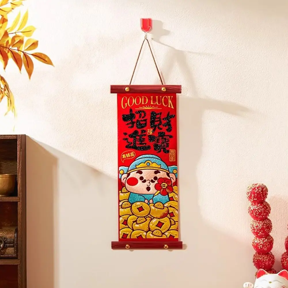 中国風新年福文字ペンダント、伝統的な2025年巳年壁掛け、祝福祭