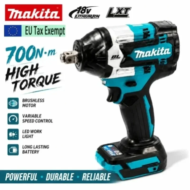 Für Makita DTW700 Akku-Schlagschrauber 18V 6,0Ah Akku Bürstenloser Motor Hochdrehmoment Elektrisches Ratschenwerkzeug