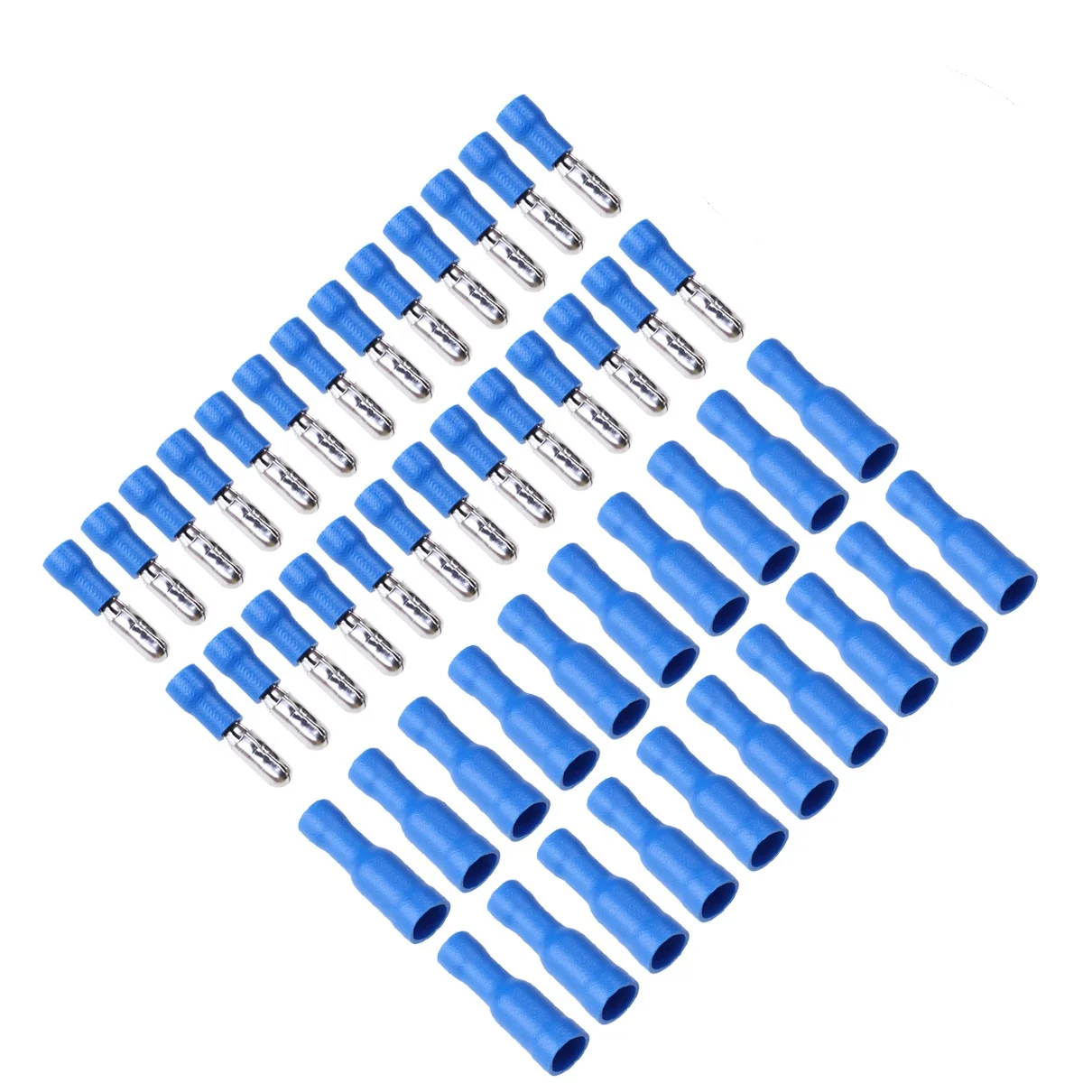 100 قطعة محطات رصاصة الصحافة الباردة معزول ذكر أنثى سريعة لصق موصلات الأسلاك مجموعة الأزرق معزول مختومة