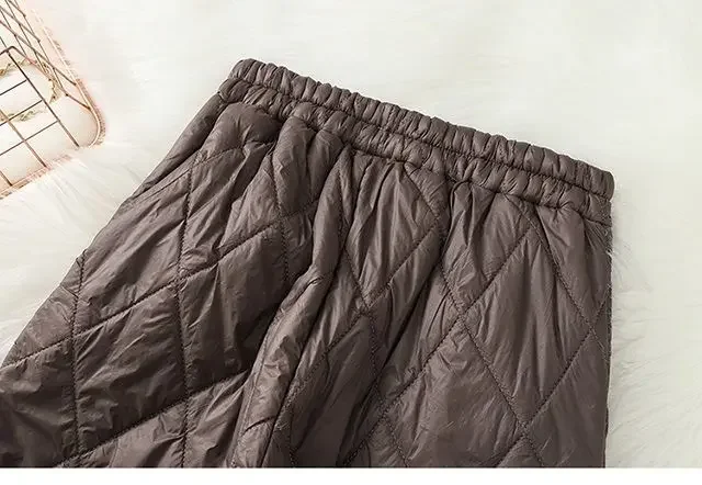 Winter Ultra Light Windproof Pants Quilted Warm Casual Snow Wear pantalones Womens Elastic High Waist Thick Baggy Sweatpant New