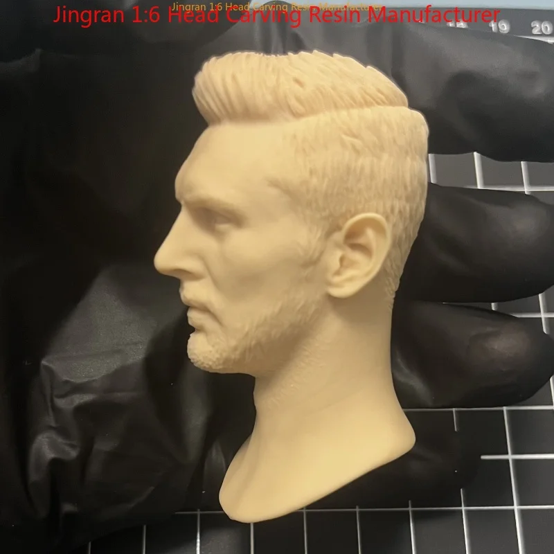 Tête d'étoile de Football latin sculptée en résine non peinte, modèle d'homme à barbe bouclée pour personnalisation de figurines d'action de 12 pouces, Style sportif, 1/6