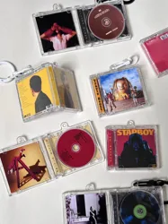 Classic Ariana Grande MINI Music CD NFC Keychain Joji Key ring Play Songs Adele Album DIY Pendant Post Malone Cosplay Necklace