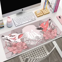 Pink Fox Large Gaming Mousepad XXL Gamer Mouse Pad 900x400 Office Long Table Accessories Mouse Mat Kawaii Desk Mat For Bedroom